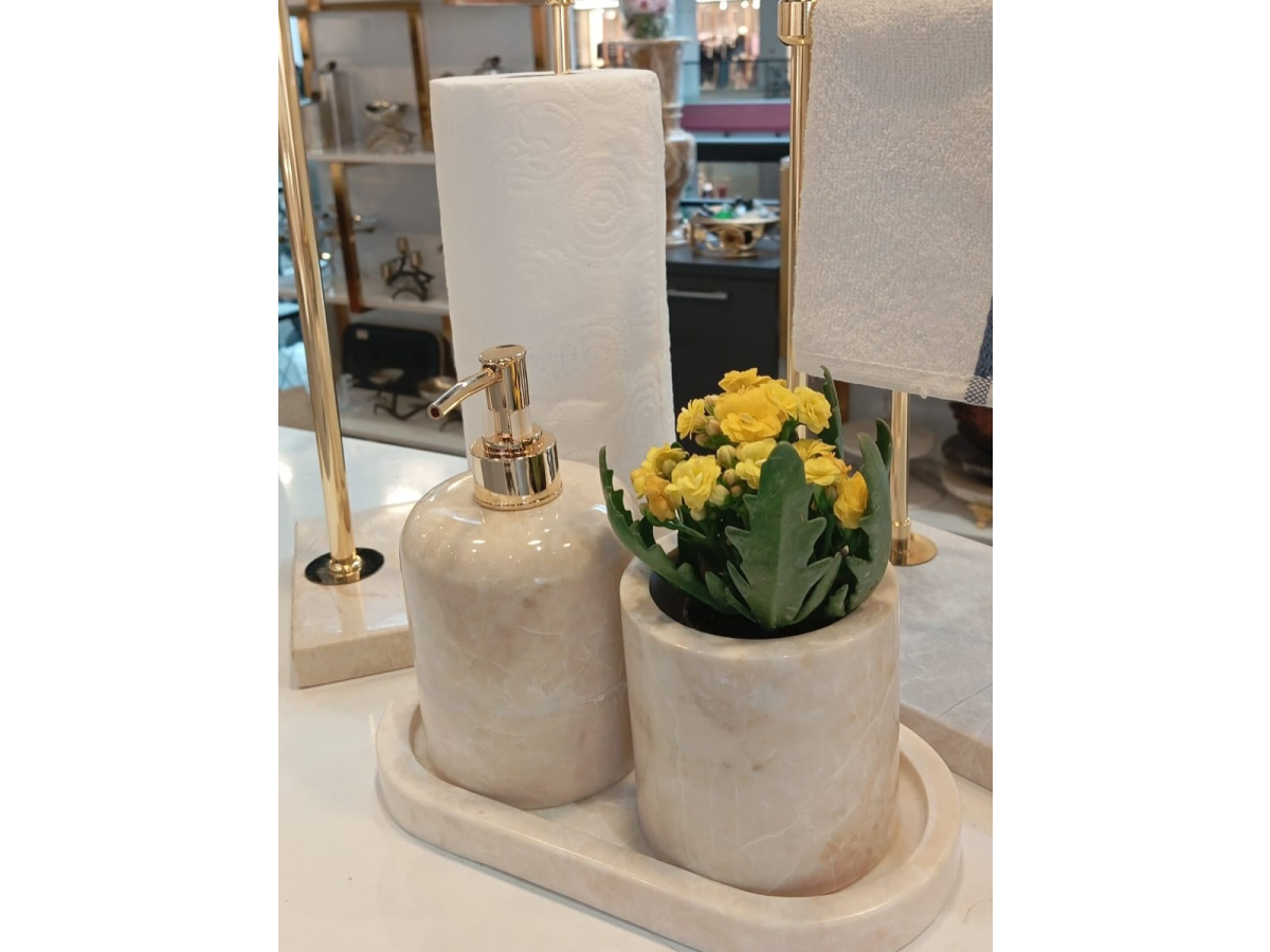 BEJ MERMER 6 PARÇA BANYO SETİ 