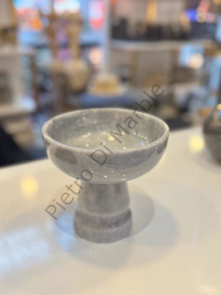 Gri Mermer Oval Model Ayaklı Kase ( Ayaklı Havluluk Kasesi Oval Model )