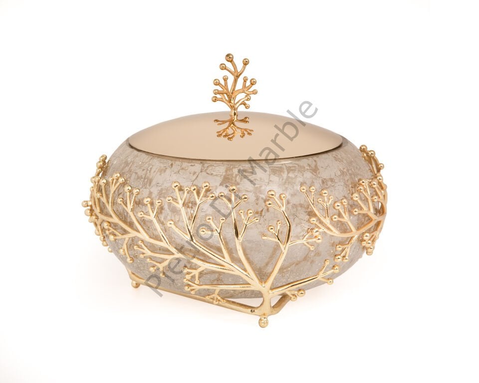 3230157 Cam Kavanoz Gold Pirinç Aksesuar